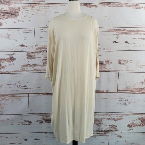 Altar Houseline Dress Jersey Knit Batwing Dolman Cream Size Small - Picture 1 of 7